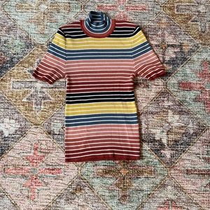 Striped Turtleneck Sweater Tshirt